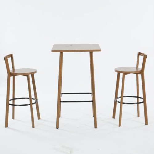 カウンターテーブル セット 3点セット 高さ100cm 幅60cm 省スペース ハイテーブル チェア 3点セット 木目調 ダイニング おしゃれ カウンターデスク