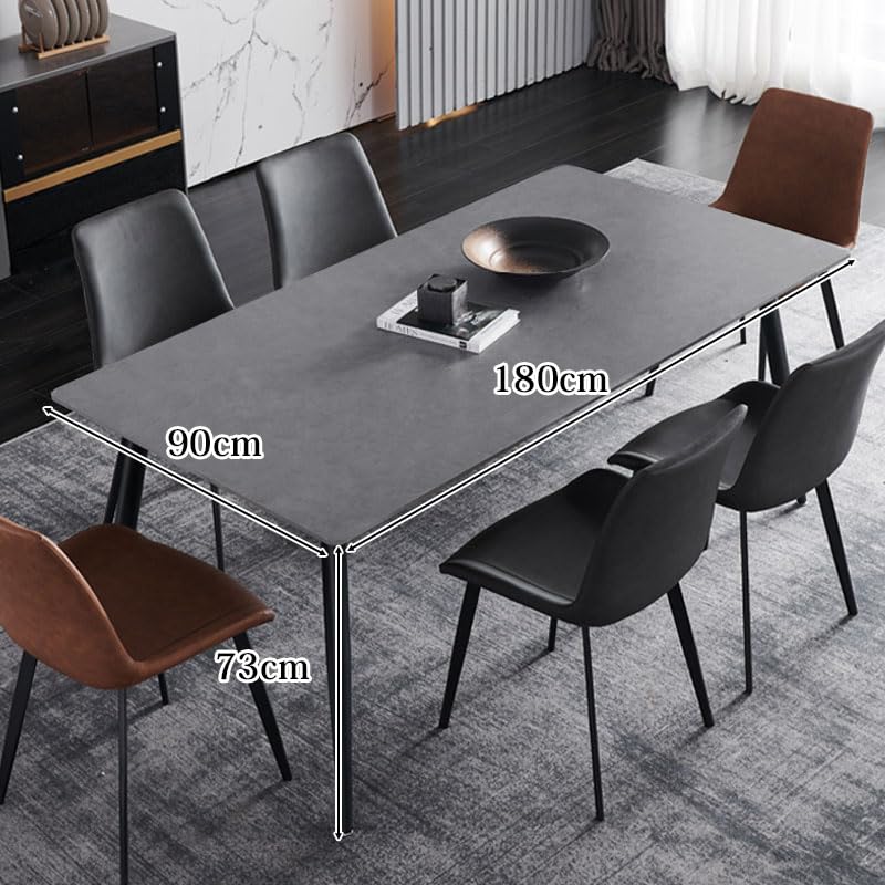 【WNJAPAN】ダイニングテーブル イタリアン岩盤 セラミックトップ 6人掛け～8人掛け セラミック 天板 セラミックテーブル 食卓テーブル 岩盤 高級 インテリア 180x90cm DT-09DGL [並行輸入品]